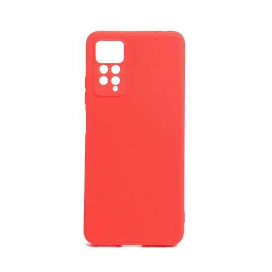 Capa de Silicone com Moldura de Câmera para Xiaomi Redmi Note 11/11s Vermelho